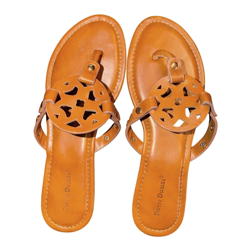 Pierre Dumas Limit-20 Cognac Boho Thong Sandals Size 7.5 Boho NEW